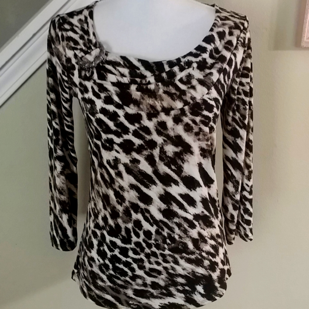 DANA BUCHMAN Animal Print Career Top XS